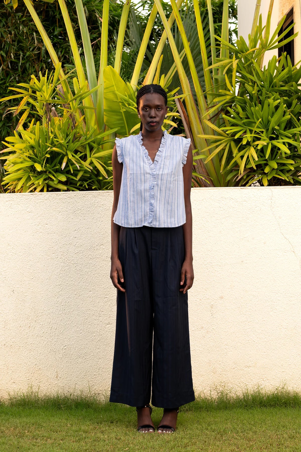 Blue Note Ruffle Top