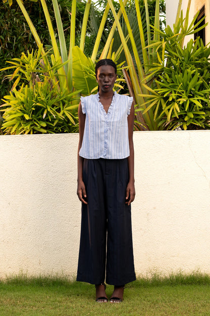 Blue Note Ruffle Top