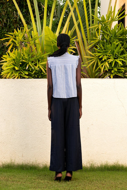 Blue Note Ruffle Top