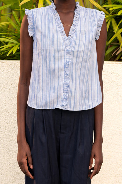 Blue Note Ruffle Top
